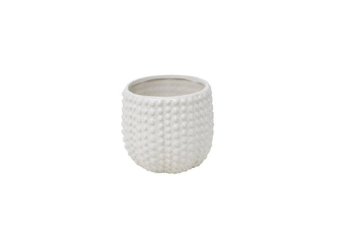 Cache-pot bulles texturées blanc 11,5cm - Piscines Soucy