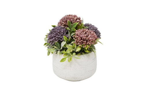 Chrysantheme artificiel en pot 14,5cm - Piscines Soucy