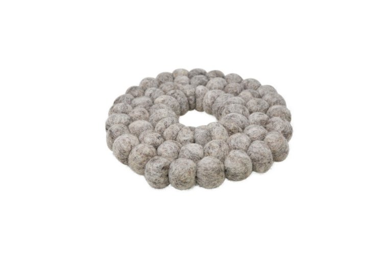 Repose plat en laine blanc/gris 19cm - Piscines Soucy