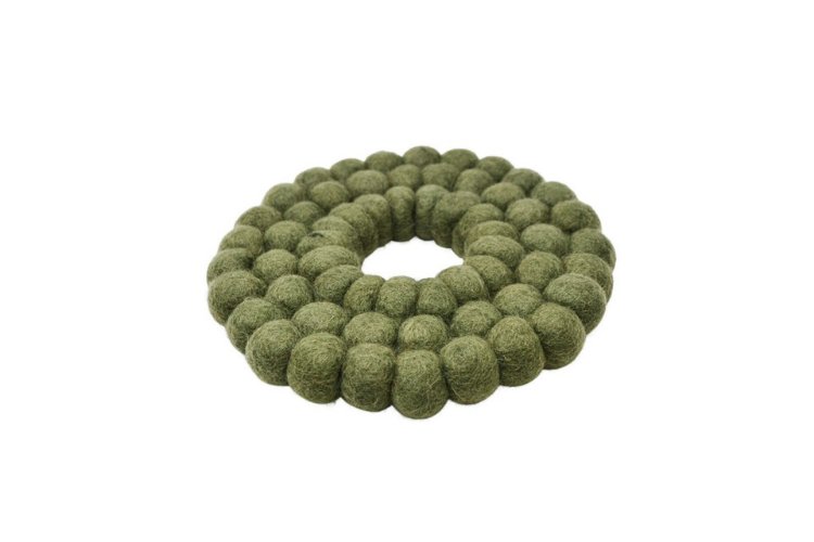 Repose plat en laine vert 19cm - Piscines Soucy
